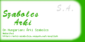 szabolcs arki business card
